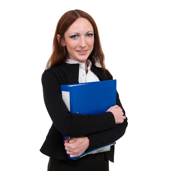 Young businesswoman with folder — Stock Photo, Image