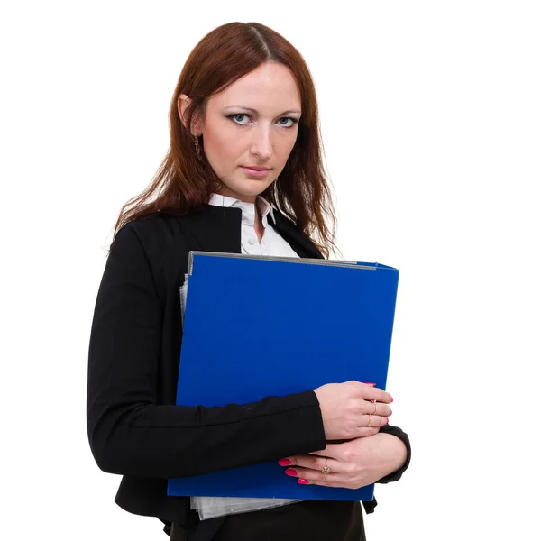 Young businesswoman with folder — Stock Photo, Image