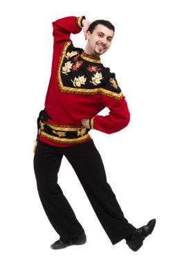 bir poz halk Rus kostüm giyen genç adam