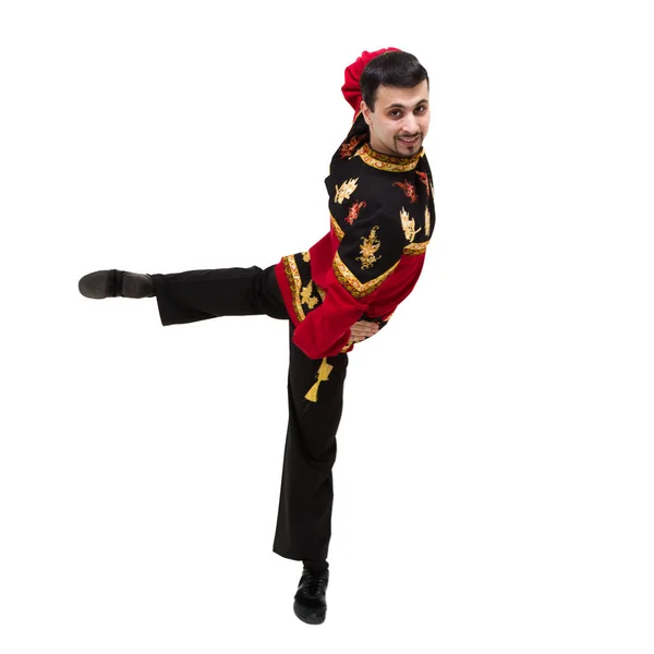 Young man wearing a folk russian costume posing — Stock Photo, Image