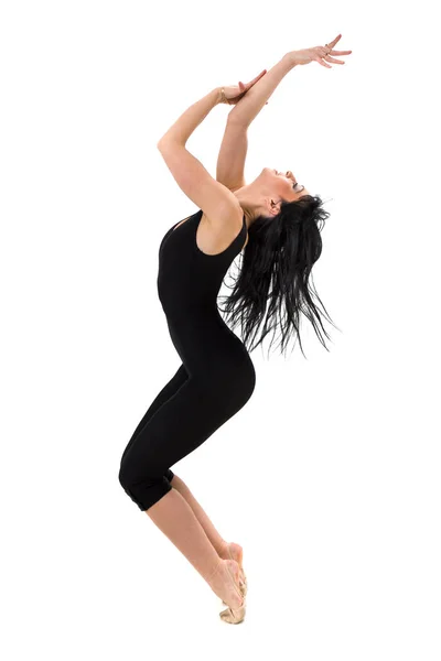 Portrait of woman gymnast, isolated on white — Stock Photo, Image