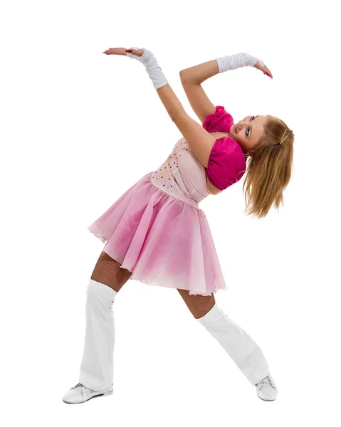 Carnival dancer girl posing, isolated on white — Stock Photo, Image