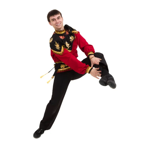 Young man wearing a folk russian costume posing — Stock Photo, Image