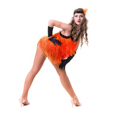 Bazı hareketleri yalıtılmış beyaz karşı gösterilen disco dansçı