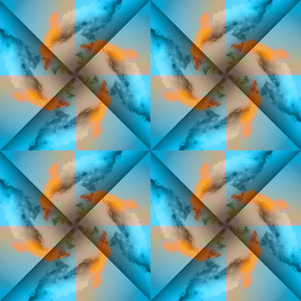 Abstract celestial blue - orange pattern. Skiey background.