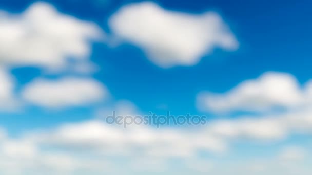 Abstract blurry time lapse clouds on blue sky — Stock Video