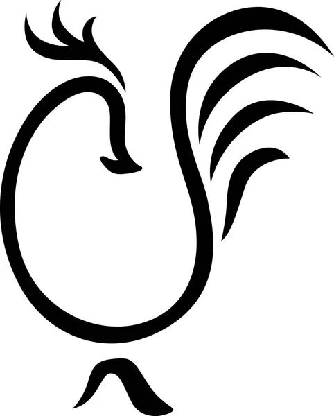 Icona del gallo nero - illustrazione vettoriale — Vettoriale Stock