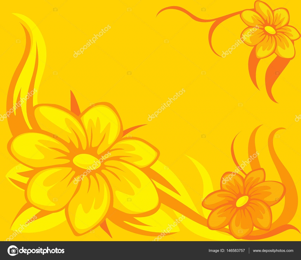 Flower background yellow orange vector illustration Stock Vector