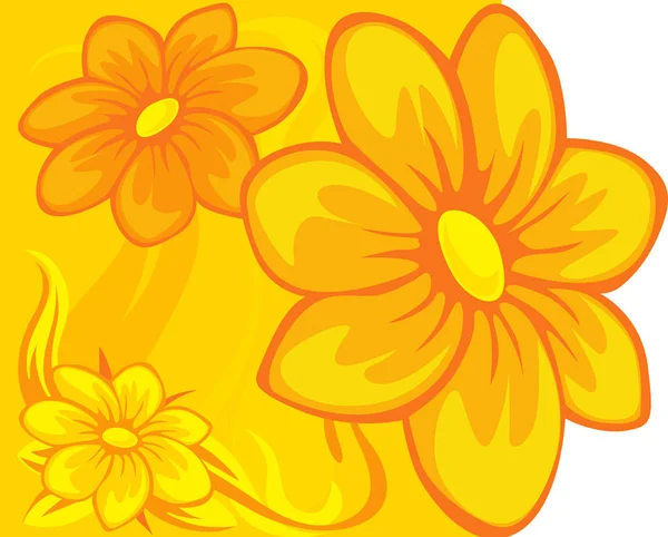 Çiçek tasarım sarı turuncu - vektör çizim — Stok Vektör