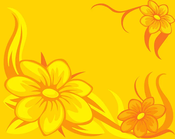 Fondo de flores amarillo naranja - ilustración vectorial — Archivo Imágenes Vectoriales