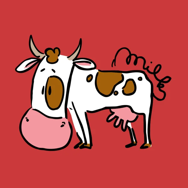 Carino cartone animato mucca - illustrazione vettoriale — Vettoriale Stock