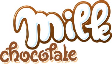 süt ve çikolata metin vektör çizim