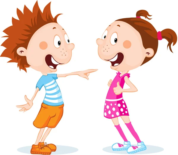 Boy and girl cartoon - vector illustration isolated on white background — Stock Vector