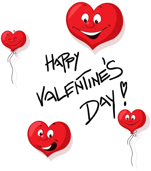 Happy Valentines Day Design with Funy Heart  - Vector Illustration — Stock Vector