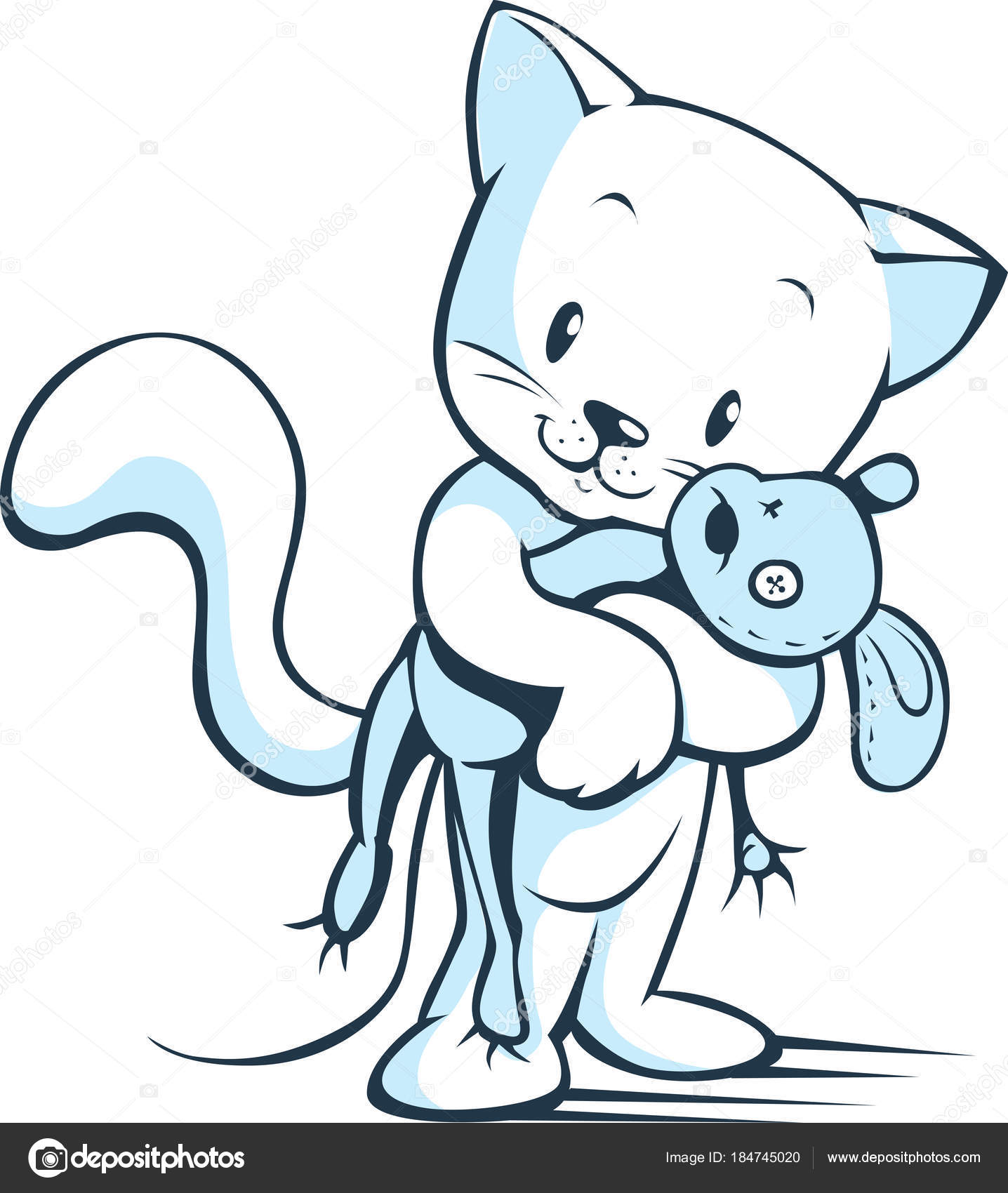 White Cat With Mouse Toy Cute Vector Illustration Bicolor Vector Image By C Hanaschwarz Vector Stock White Cat With Mouse Toy Cute Vector Illustration Bicolor Vector Image By C Hanaschwarz Vector Stock