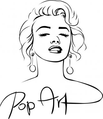 Marilyn Sketch Pop Art Design - vektör çizim