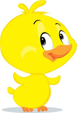 Şirin Paskalya Tavuğu Karakteri Düz Tasarım Vektör Çizgi Filmi