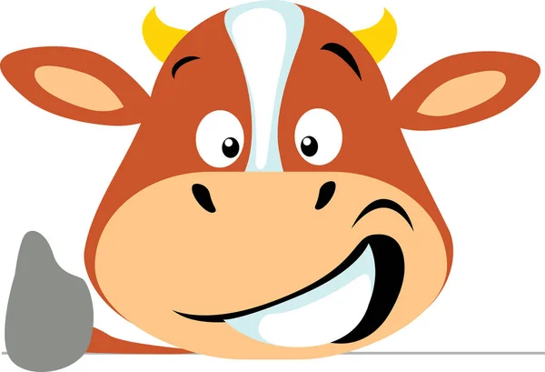 Prosta Ikona Krowy Płaski Projekt Wektor Emoticon Ilustracja Kciuk Górę — Wektor stockowy