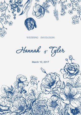 Bir buket çiçek. Çiçek arkaplan. Vektör illüstrasyonu.