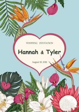 Bir buket çiçek. Çiçek çerçevesi. Vektör illüstrasyonu.