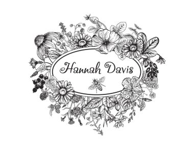 Yabani çiçekler. Bitki çayı. Vektör illüstrasyonu.