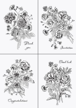 Çiçek açan bahçe. Vektör illüstrasyonu.