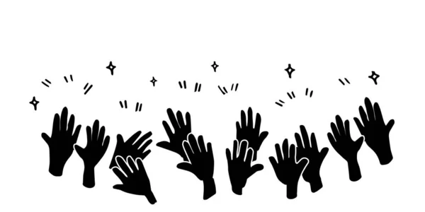 Les Mains Air Les Mains Air Applaudissements Gestes Félicitations Affaires — Image vectorielle