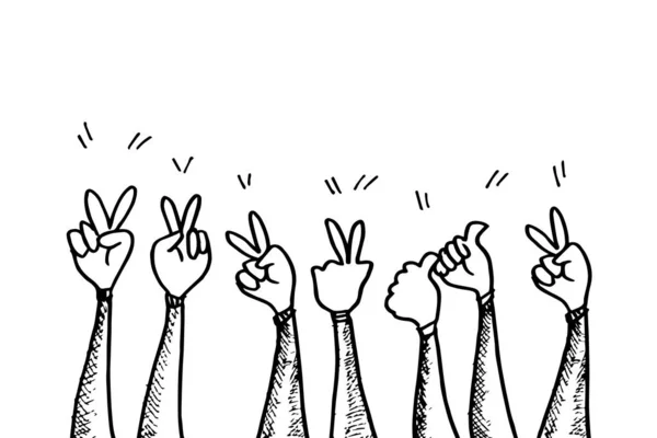 Ruce Nahoru Ruce Tleskající Tleskejte Gestům Blahopřejeme Vektorová Ilustrace — Stock fotografie