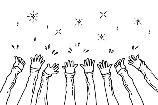 Les Mains Air Les Mains Air Applaudissements Gestes Félicitations Affaires — Image vectorielle