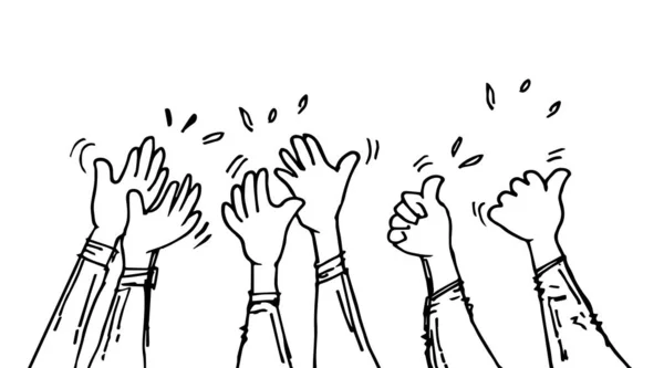 Les Mains Air Les Mains Air Applaudissements Gestes Félicitations Affaires — Image vectorielle