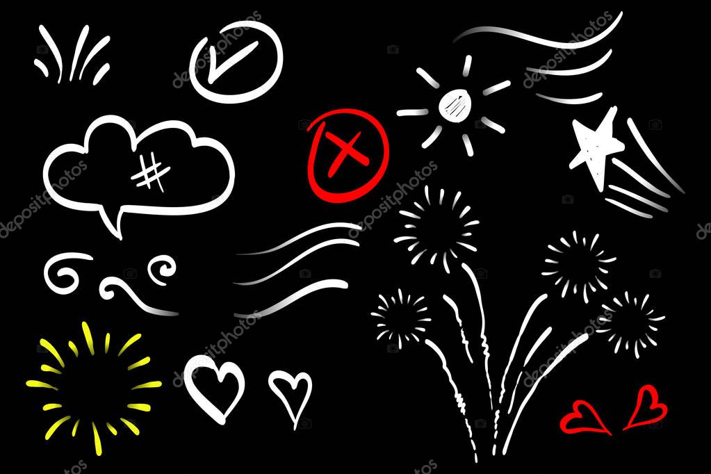 Vector hand drawn collection of design element. Doodle abstract illustration. use for concept design