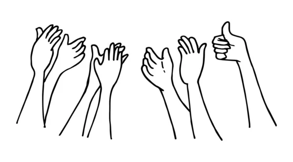 Les Mains Air Les Mains Air Applaudissements Gestes Félicitations Affaires — Image vectorielle