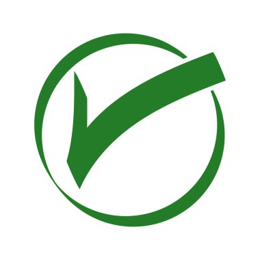 El çizimi yeşil işaret vektör sembolü. İşaretle ya da işaretle. vektör illüstrasyonu