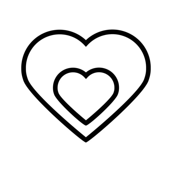 Heart Icon Vector Design Element Liefde Symbool Sign Outline Stijl — Stockvector