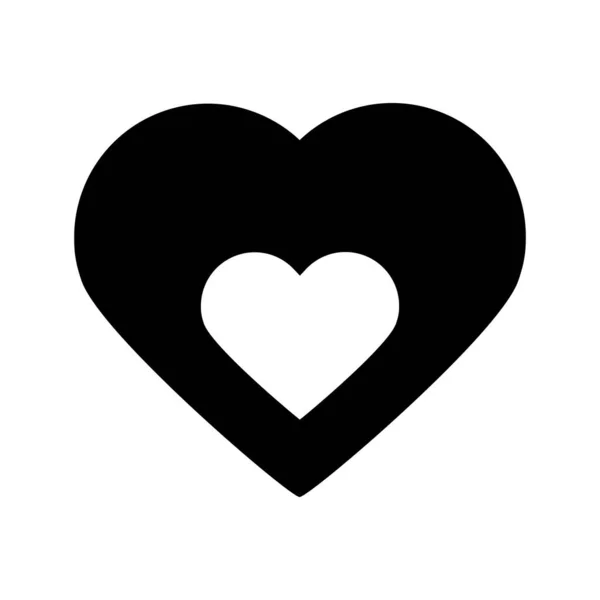Heart Icon Vector Designelement Liebessymbol Sign Outline Stil Isoliert Schwarz — Stockvektor