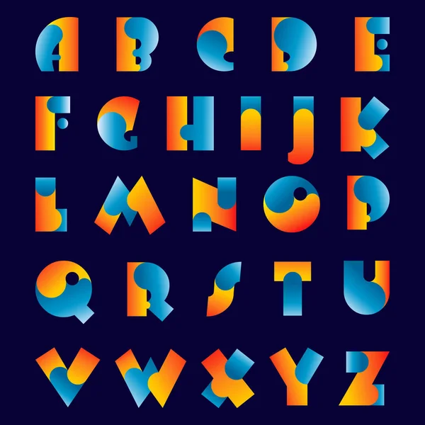 Lettre Alphabet Coloré Moderne Police — Image vectorielle