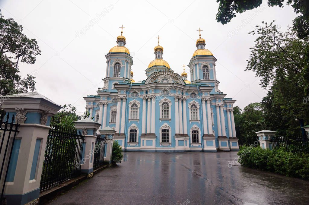 St. Nicholas Epiphany Naval Cathedral built in 1753, St. Petersburg.