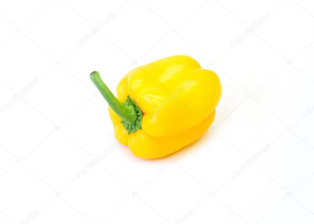 Fresh yellow sweet pepper, isolated on white background.
