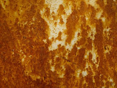 Paslı metal bir yaprağın yüzey dokusu, arka plan..