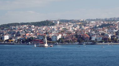 Boğazdan Bakire Kulesine Görünüm, İstanbul, Türkiye.