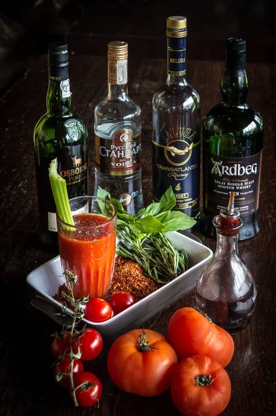 Ingredientd for bloodymary  coctail — Stock Photo, Image