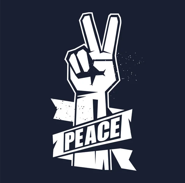 Mano gesto segno di pace — Vettoriale Stock