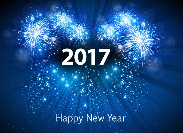 Kartkę z życzeniami szczęśliwego nowego roku 2017 łatwe wszystkie edytowalne — Wektor stockowy