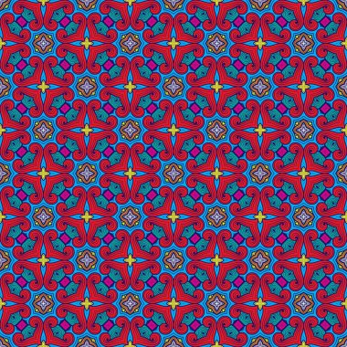 Kusursuz Soyut Desen Arabesk Geometrik Arkaplan. Arapça, Portekizce, Fas Çiçek Şam Halı, Döşeme, Tekstil, Dijital Kağıt, Kumaş Dokusu. 