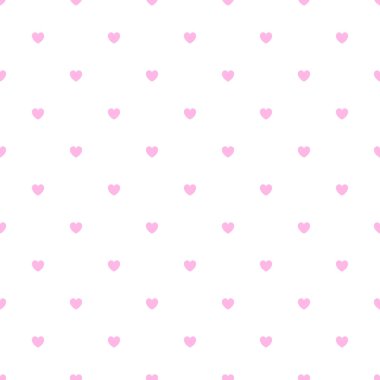 Sevgililer Günü için Şirin Pembe Pembe Kalpsiz Polka Kalpli Vektör Arkaplanı - 14 Şubat, 8 Mart, Anneler Günü, Evlilik, Doğum Kutlaması. Romantik Kız Tasarımı.