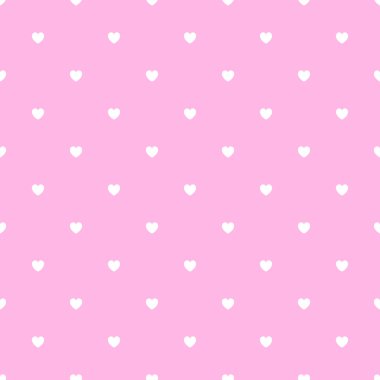 Sevgililer Günü (14 Şubat), 8 Mart, Anneler Günü, Evlilik, Doğum Kutlaması için Romantik Pembe Kalpsiz Polka Kalp Vektör Örnekleri Arkaplanı. Sevimli Şık Tasarım.