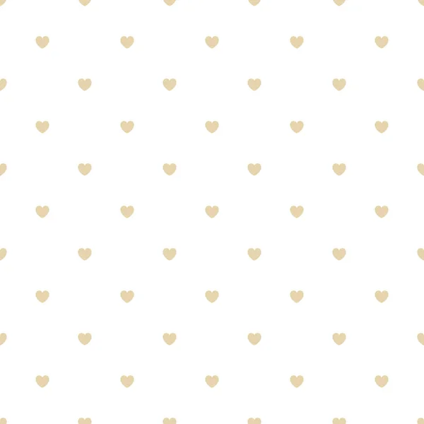 Cute Gold Seamless Polka Heart Vector Pattern Background Valentine Day — 스톡 벡터