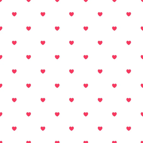 Cute Red Seamless Polka Heart Vector Pattern Background Valentine Day — 스톡 벡터