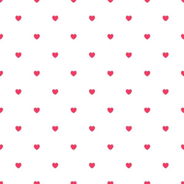 Sevgililer Günü için Sevimli Kırmızı Kusursuz Polka Kalpli Vektör Arkaplanı - 14 Şubat, 8 Mart, Anneler Günü, Evlilik, Doğum Kutlaması. Romantik Kız Tasarımı.