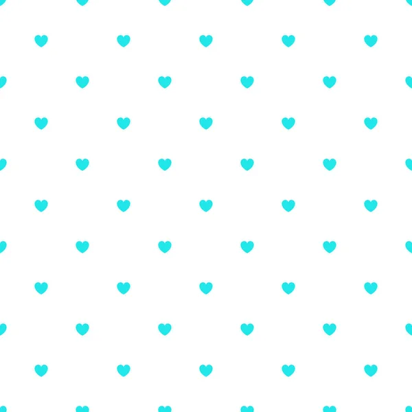 Cute Blue Seamless Polka Heart Vector Pattern Background Valentine Day — Διανυσματικό Αρχείο